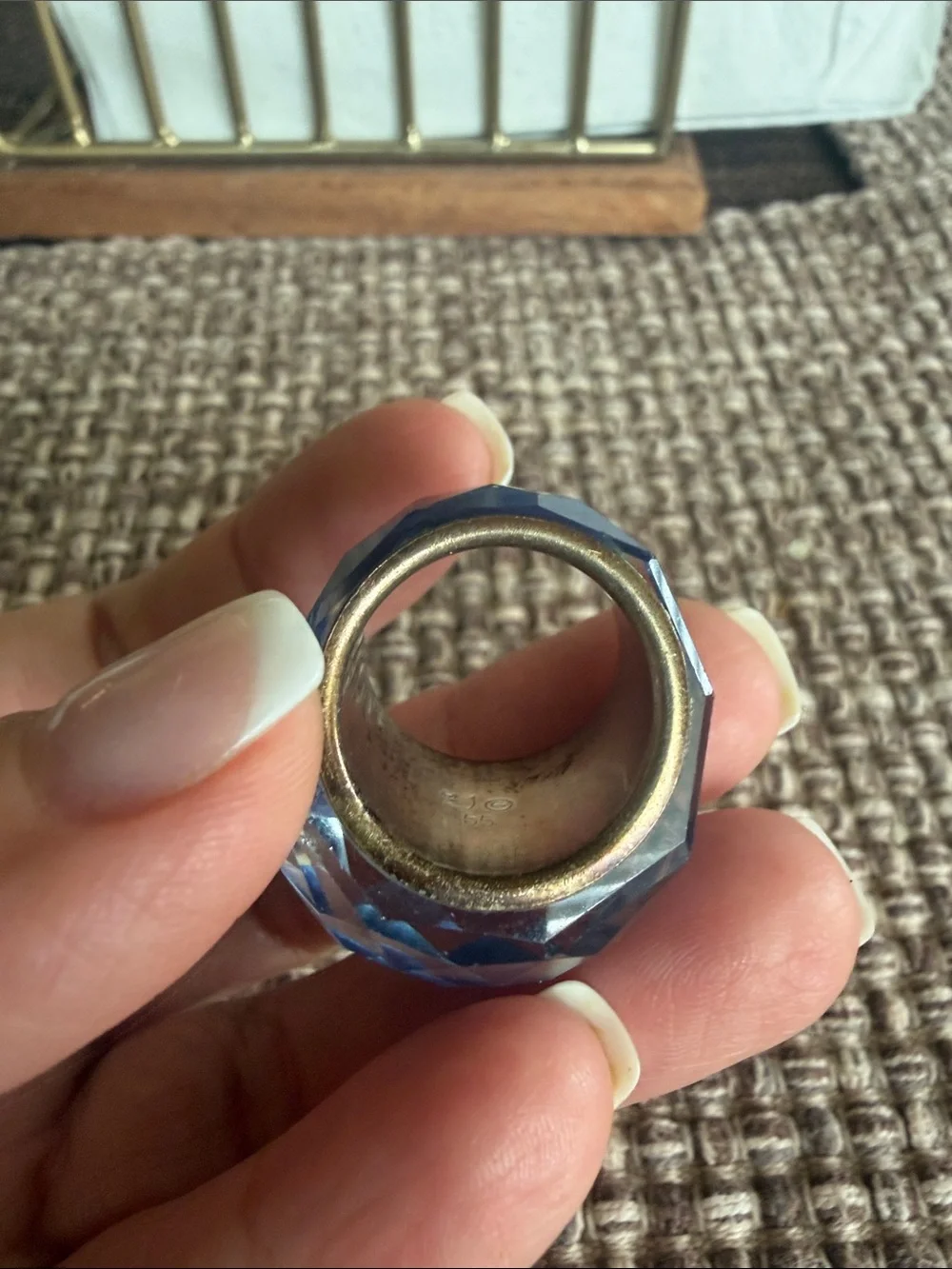 Swarovski Nirvana Faceted Blue Statement Ring